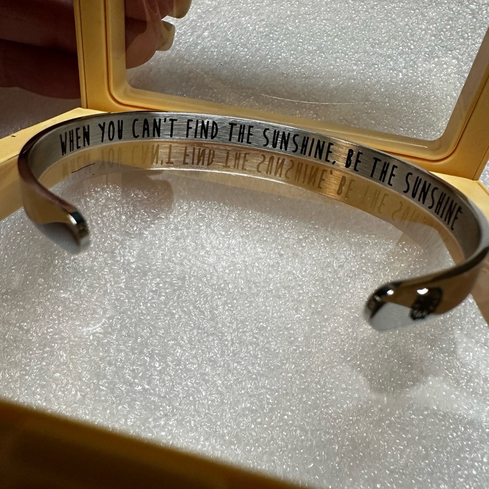 Silver Inspirational Cuff Bracelet